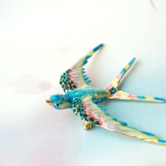 NWT Bill skinner blue swallow brooch - Picture 4 of 7